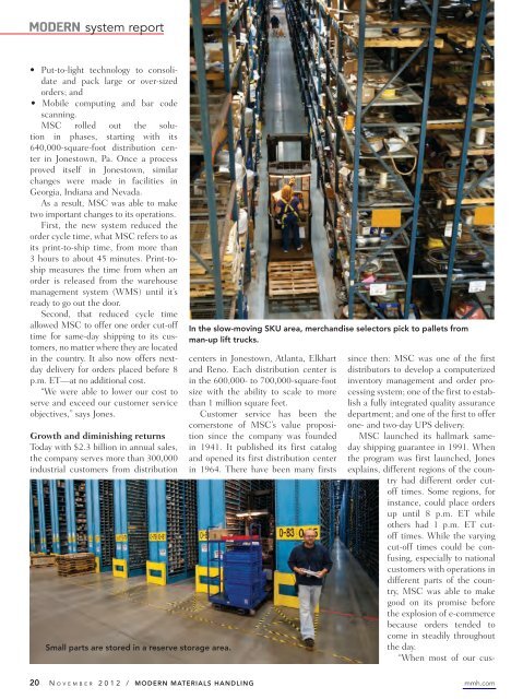 Modern Materials Handling - November 2012