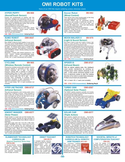 owi robot kits - Main Electronics