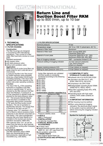 Return Line and Suction Boost Filter RKM