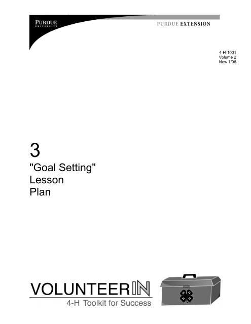 Download Goal Setting Lesson Plan - Indiana 4-H - Purdue University
