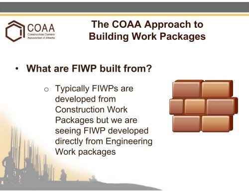 Building Work Packages - Construction Owners Association of Alberta