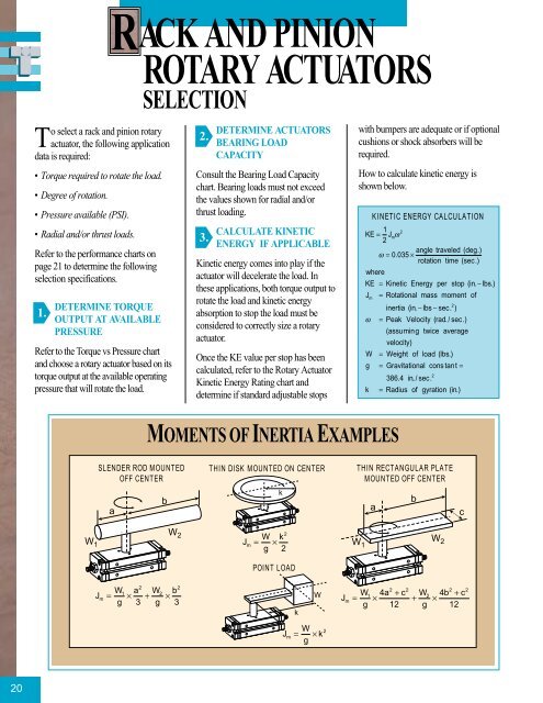 grippers & rack and pinion rotary actuators - Industrial and Bearing ...