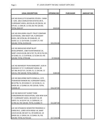 3rd Tax Sale - St. Louis County Department of Revenue