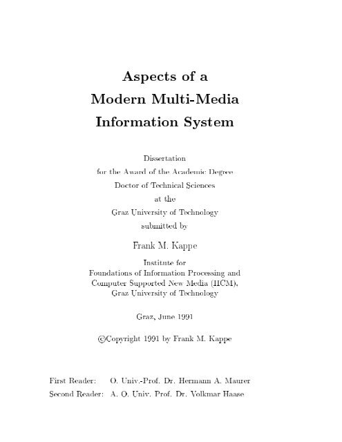 Aspects of a Modern Multi-Media Information System