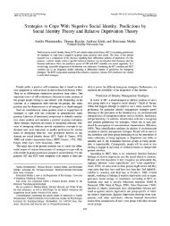 Predictions by Social Identity Theory and Relative Deprivation Theory