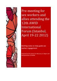 Briefing notes to help guide Sex Worker engagement - AWID Forum