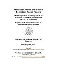 Alexander Freud and Sophie Schreiber Freud Papers - Library of ...