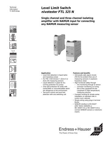 Level Limit Switch nivotester FTL 325 N - å¾·å½Endress+Hauser(E+H ...