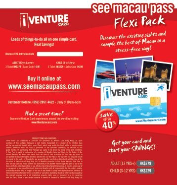 see macau pass Flexi Pack - See Macau Pass - iVenture Card