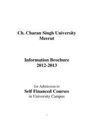 Self Financed Courses - Chaudhary Charan Singh University, Meerut