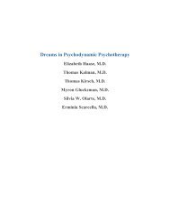 Dreams in Psychodynamic Psychotherapy - The American Academy ...