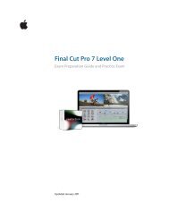 Final Cut Pro 7 Level One - Training and Certification - Apple