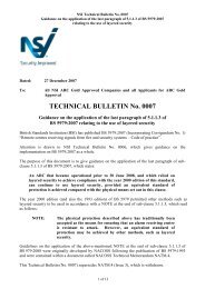TECHNICAL BULLETIN No. 0007 - National Security Inspectorate