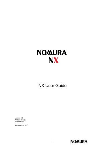 NX User Guide - Nomura