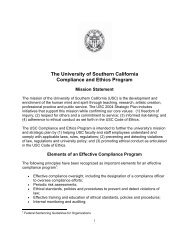 USC Compliance Plan [PDF] - USC Office of Compliance