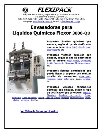 Envasadoras para Líquidos Químicos Flexor 3000-QD
