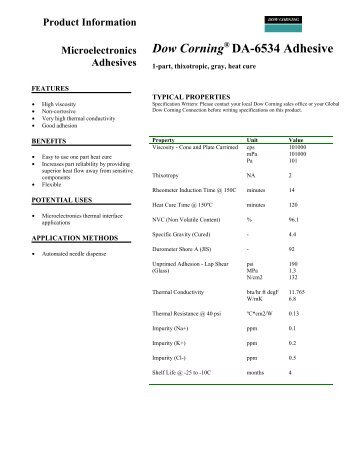 Dow Corning DA-6534 Adhesive