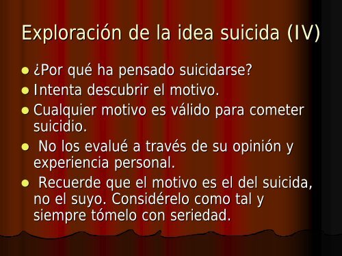 EvaluaciÃƒÂ³n del riesgo suicida