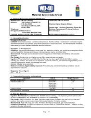 Material Safety Data Sheet (MSDS) - WD-40 Company