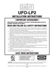 Lampak UFO-LP2 Installation Instructions - Dual-Lite