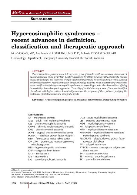 Hypereosinophilic Syndromes â Recent Advances In Definition