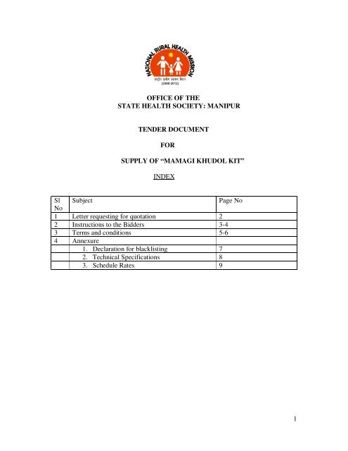 2. Tender Documents - NRHM Manipur