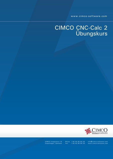 CIMCO CNC-Calc 2 Übungskurs