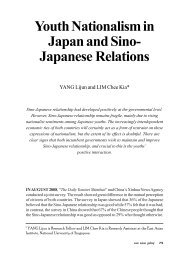 Youth Nationalism in Japan and Sino- Japanese Relations