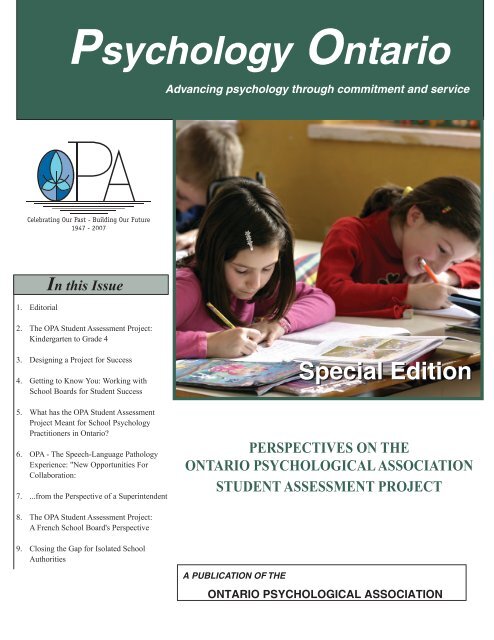 Perspectives on the OPA Student Assessment Project - Learning ...