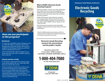 Electronic Goods for Recycling Brochure - Delaware Solid Waste ...