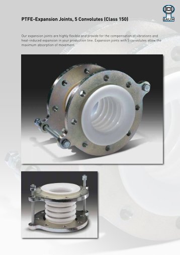 PTFE-Expansion Joints, 5 Convolutes (Class 150)
