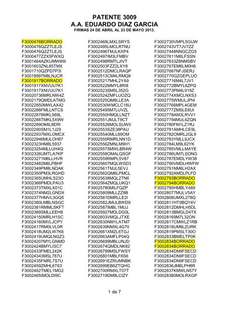 PATENTE 3009 A.A. EDUARDO DIAZ GARCIA - AAAG