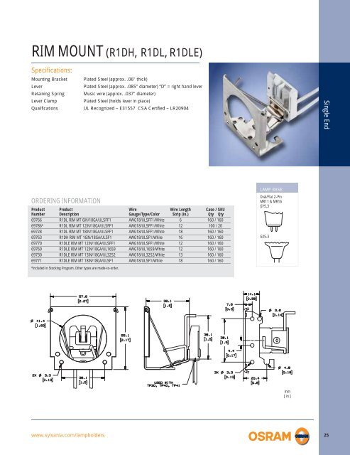 Lampholder Product Catalog - Osram Sylvania