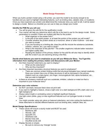 Model Design Parameters When you build a protein model using a ...