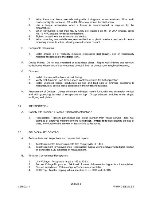 262726-1 VER:02/11 WIRING DEVICES SECTION 262726 ...