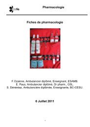 Pharmacologie Fiches de pharmacologie 6 Juillet 2011 - Swissrescue