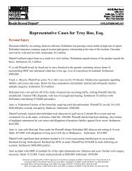 Representative Cases for Troy Roe, Esq. - Judicate West