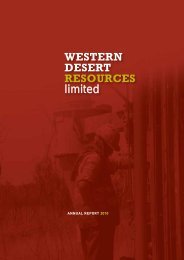 view - Western Desert Resources