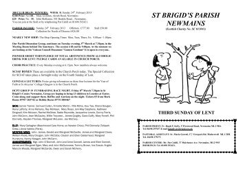Parish Bulletin Sunday 3rd MARCH 2013.wps - Saint Brigid's ...