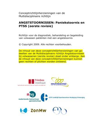 ANGSTSTOORNISSEN: Paniekstoornis en PTSS ... - GGZ-richtlijnen