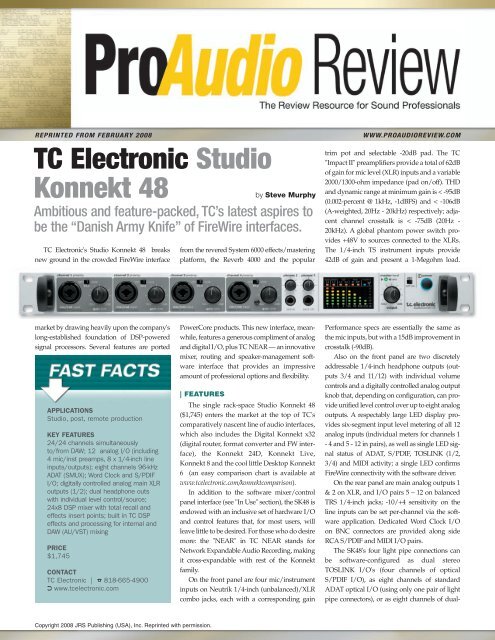 TC Electronic Studio Konnekt 48