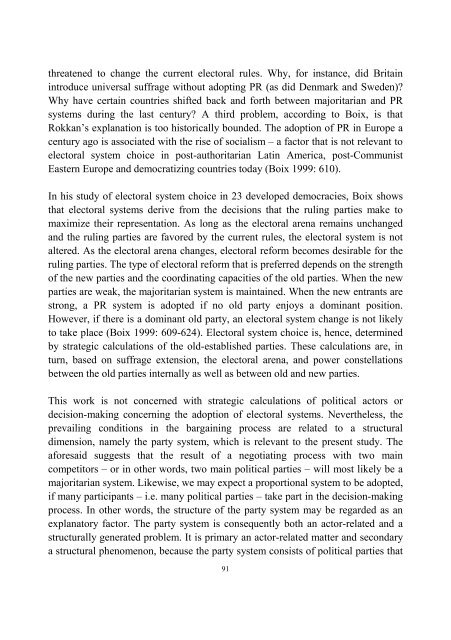 Contextual Determinants of Electoral System Choice - Ãbo Akademi