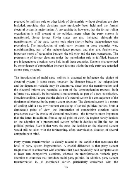 Contextual Determinants of Electoral System Choice - Ãbo Akademi