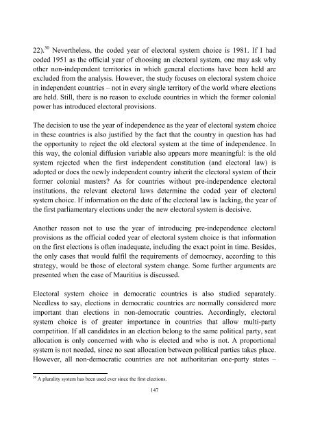 Contextual Determinants of Electoral System Choice - Ãbo Akademi
