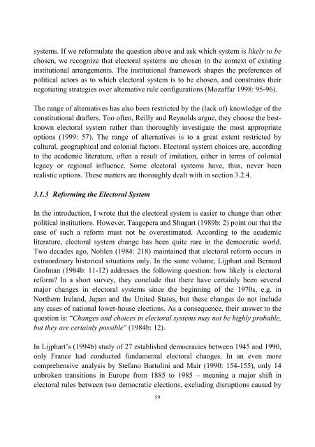 Contextual Determinants of Electoral System Choice - Ãbo Akademi