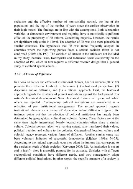 Contextual Determinants of Electoral System Choice - Ãbo Akademi