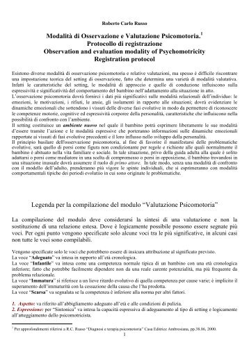 Modalità di Osservazione e Valutazione Psicomotoria ... - csppi