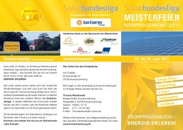 Flyer zur Meisterfeier - Solarbundesliga