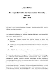 Letter of Intent for cooperation within the GLU network 2007-2010