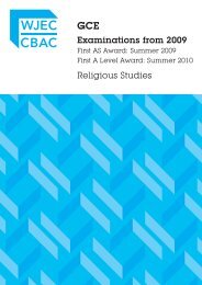 GCE Religious Studies from 2009 - WJEC